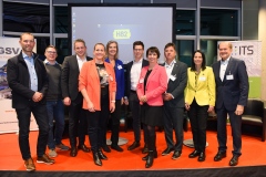 Waldsam (AustroControl), Eidler (Bosch), Russ (AustriaTech), Erhart (ITS Vienna Region), Zipperer (VOR), Buchner (Magna Steyr), Zöchling (ORF); Racz (Yunex und GSV), Skerbinz (Siemens Mobility), Rohracher (GSV)